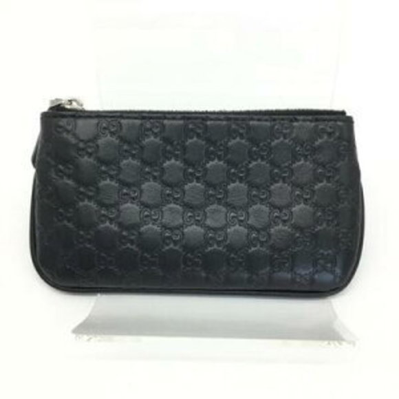 GUCCI Case Key Ring Leather Black no - Picture 1 of 7
